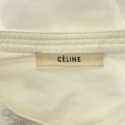 Celine - Phoebe Period Band Collar Tuxedo Shirt - 34 - White - Women's