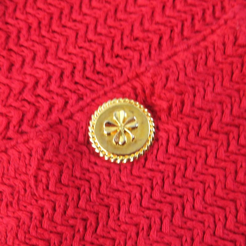 CHANEL Vintage 100% Cotton Coco Embroidered Long Sleeve Knit Tunic Dress With