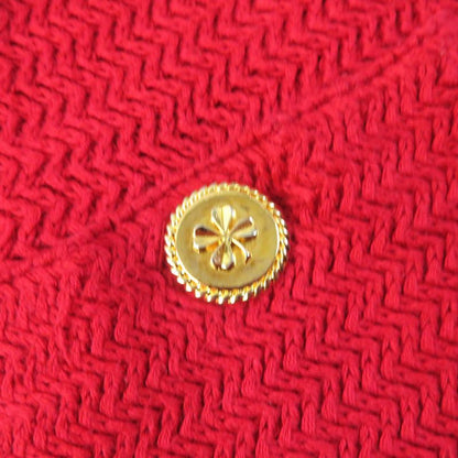 CHANEL Vintage 100% Cotton Coco Embroidered Long Sleeve Knit Tunic Dress With