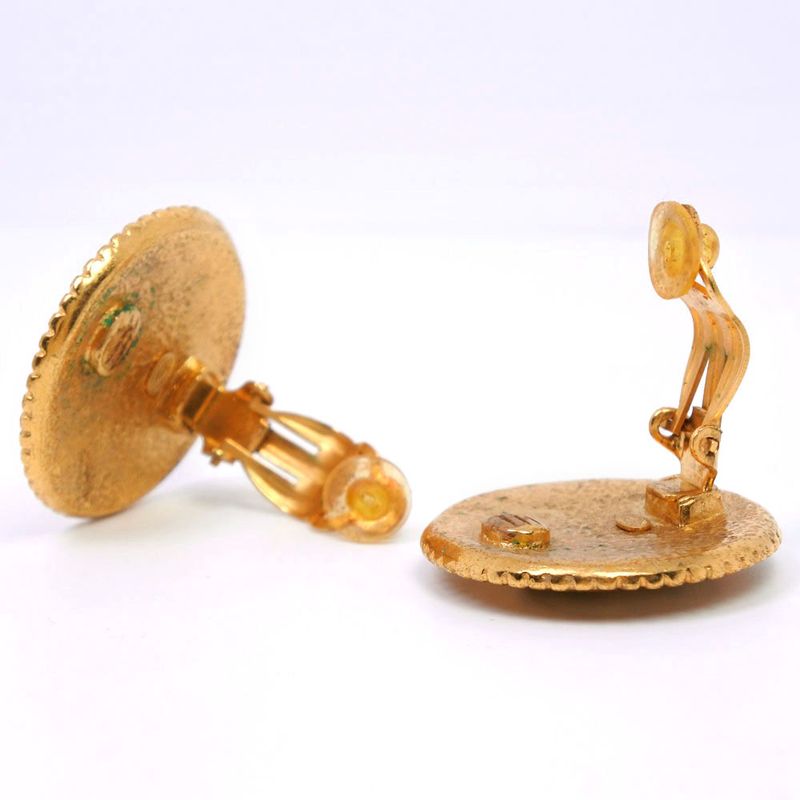 Chanel Coco Mark Gold Plated And Colored Stones 96A Ladies 27.8g Earring