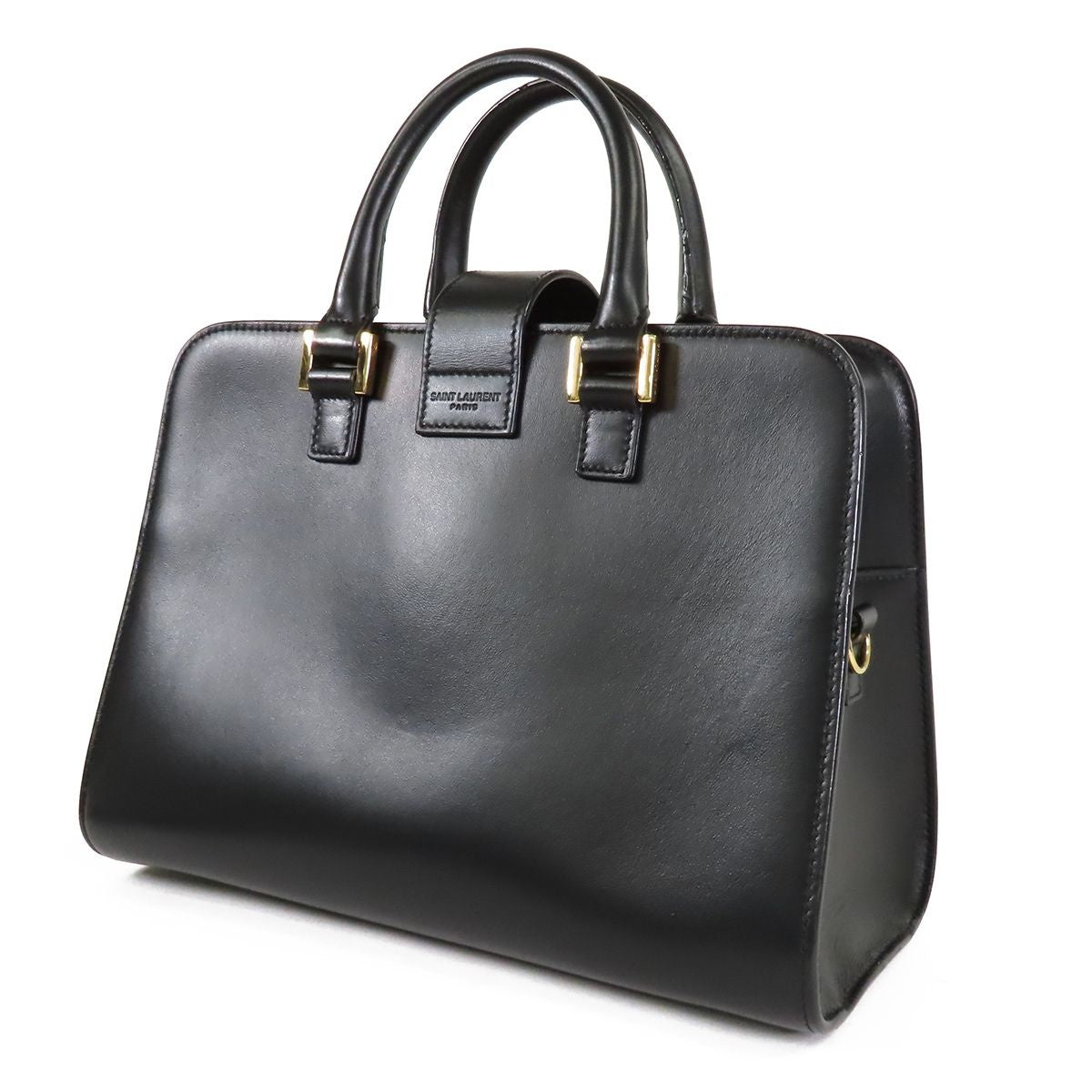 Saint Laurent Baby Cabas Black Leather Monogram 2-Way Shoulder Bag — view 2
