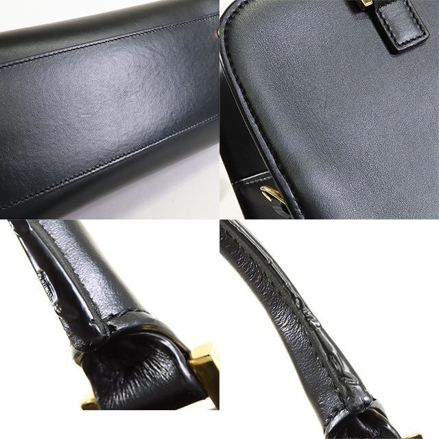 Saint Laurent Baby Cabas Black Leather Monogram 2-Way Shoulder Bag — view 7