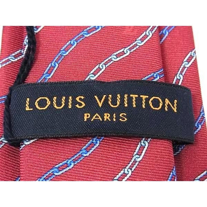 Louis Vuitton Cravat Wavy Chain 100% Silk Tie Bordeaux Fq0193 — view 4
