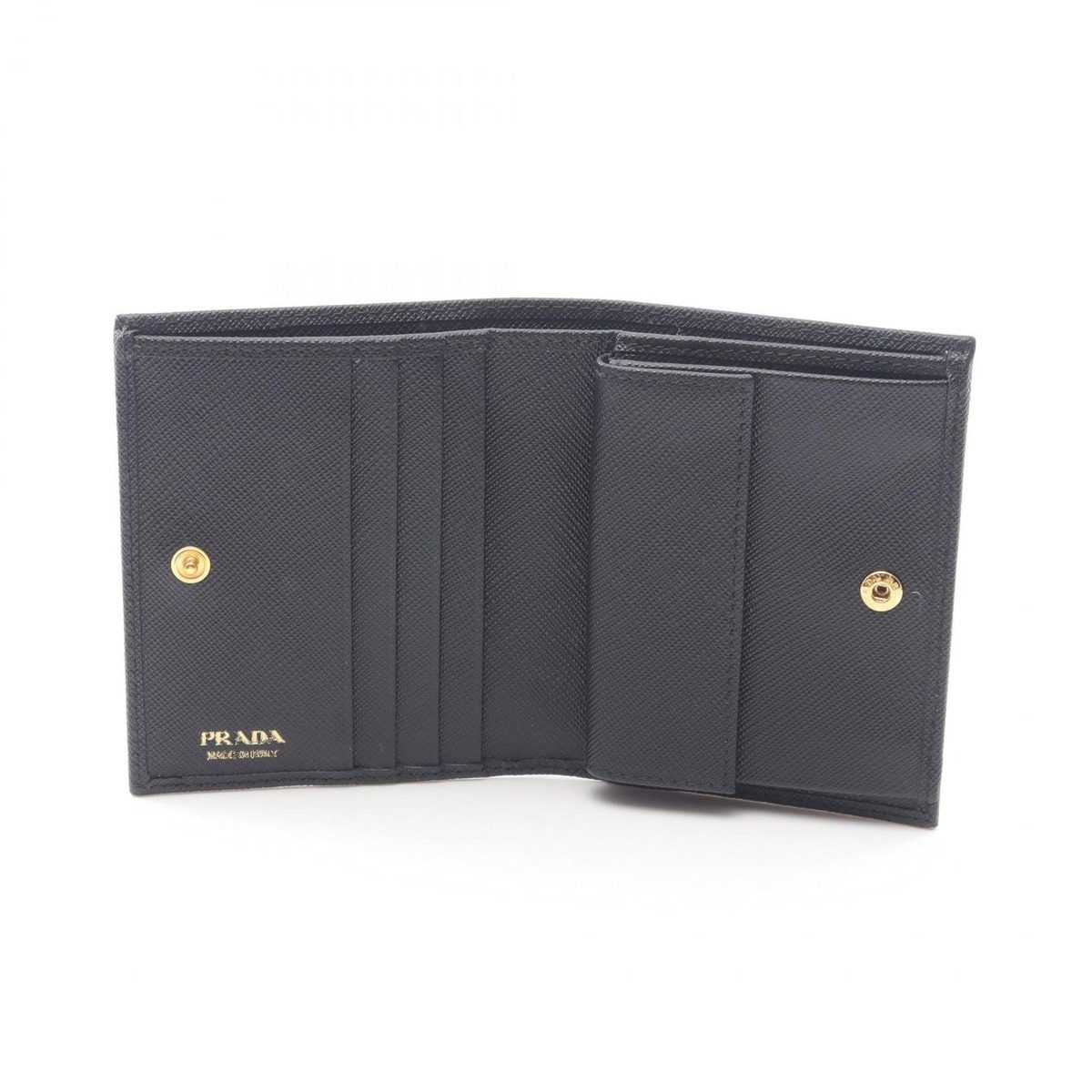 Prada Bifold Wallet Saffiano Triang Black Leather — view 3