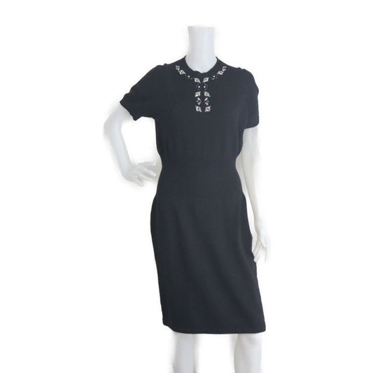 Louis Vuitton Rw152 a F8 Kd15 ojw 100% Cashmere Dress Black Apparel Knit Short