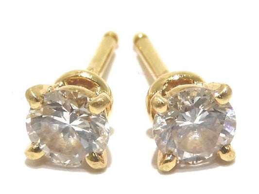 Cartier Solitaire Classic Earrings 18K Yellow Gold Ladies 1895 1 VS1 Diamond