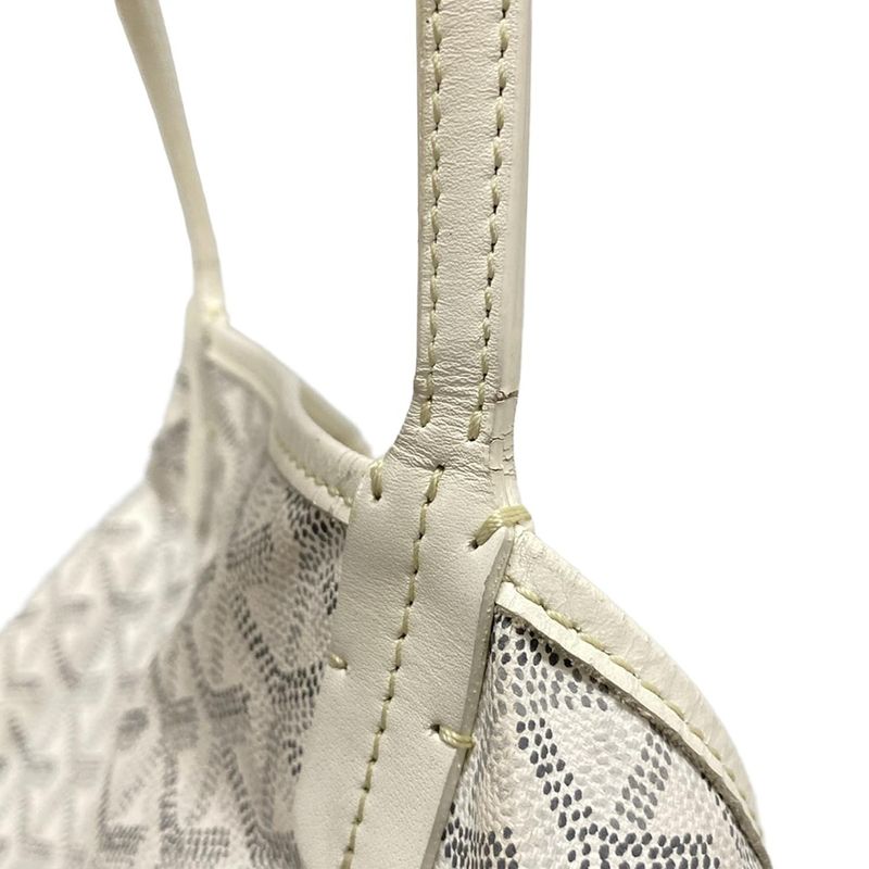 Goyard Tote Bag Saint Louis PM White Leather