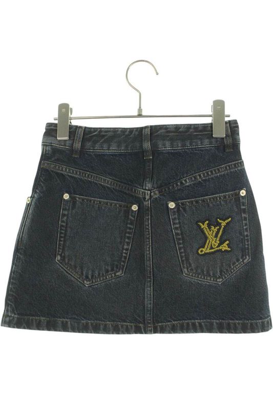 Louis Vuitton 24AW Rw242ww EFY Frjb01 Nautical LV Patch Denim Mini Skirt Women