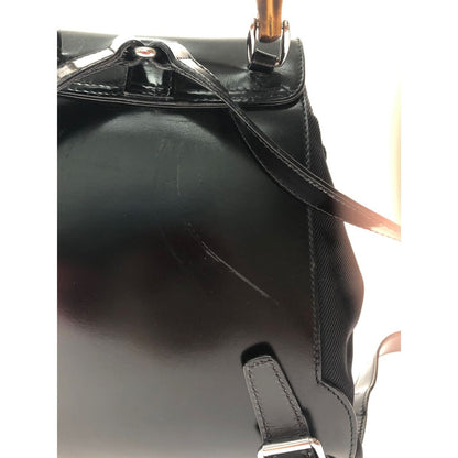 Gucci Women's Backpack Mini Bamboo Nylon Canvas X Leather 0322650030 Black