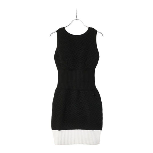 Chanel Sleeveless Dress Size 38 Black White Rayon Polypropylene