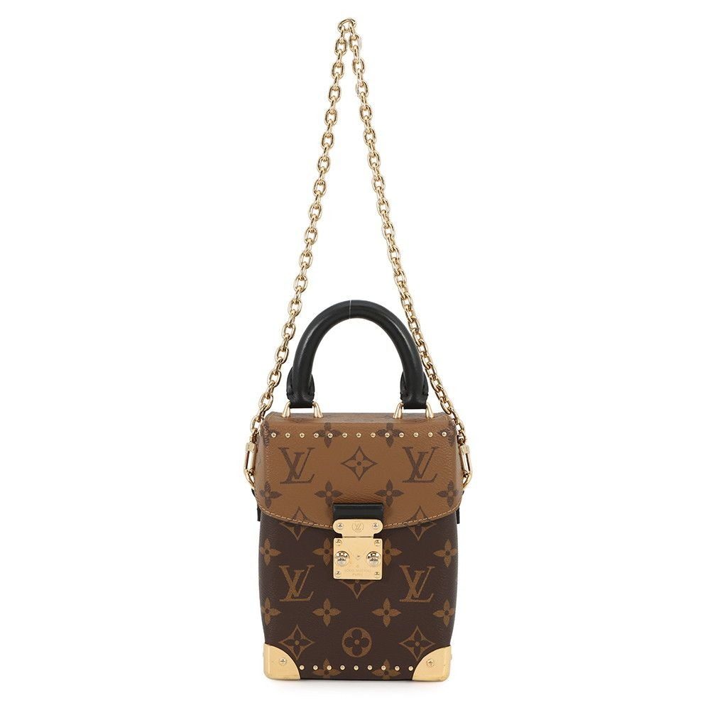 Louis Vuitton Monogram Reverse Camera Box 2-Way Chain Shoulder Bag Black