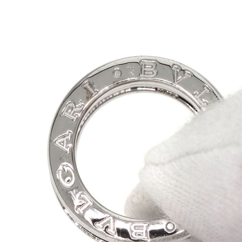 Bvlgari B-zero1 4-band Black Enamel #47 Ring 18K White Gold Ladies