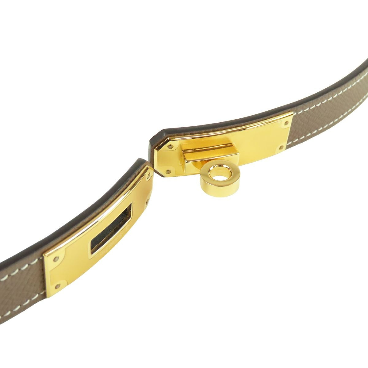 Hermes Kelly 18 Belt Etoupe Gold Hardware Epsom — view 3