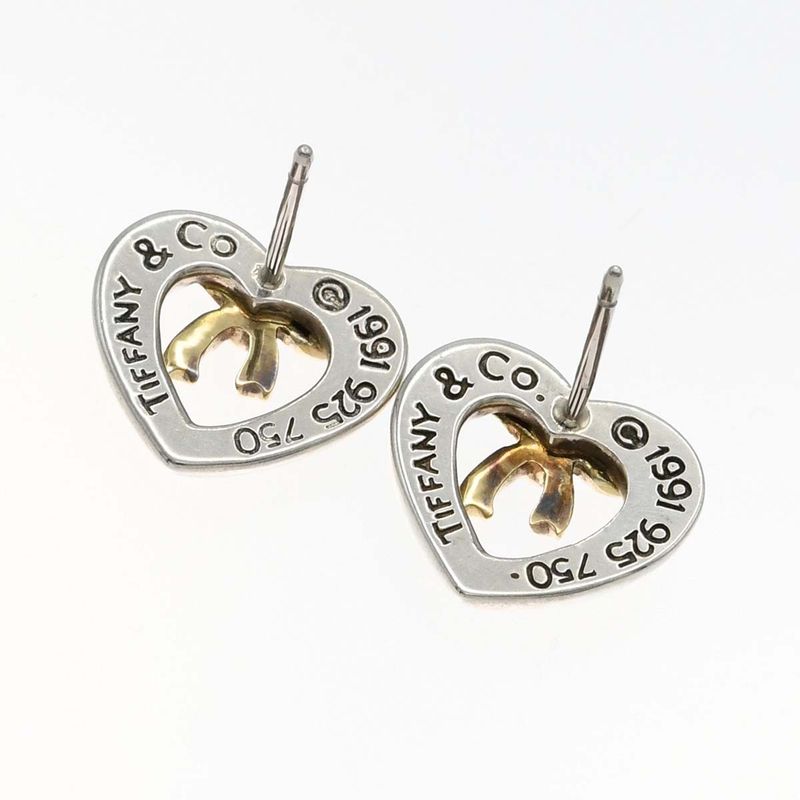 Tiffany & Co Tiffany & Co Heart With Bow Earrings 925 750 Approx 3.2g Combinatio