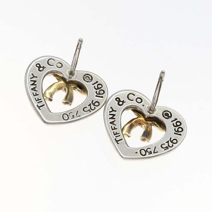 Tiffany & Co Tiffany & Co Heart With Bow Earrings 925 750 Approx 3.2g Combinatio