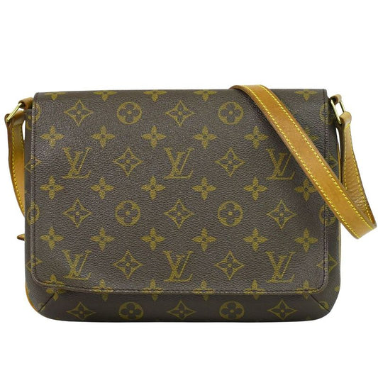 Authentic Louis Vuitton LV Musette Tango Short Monogram Shoulder Bag Brown