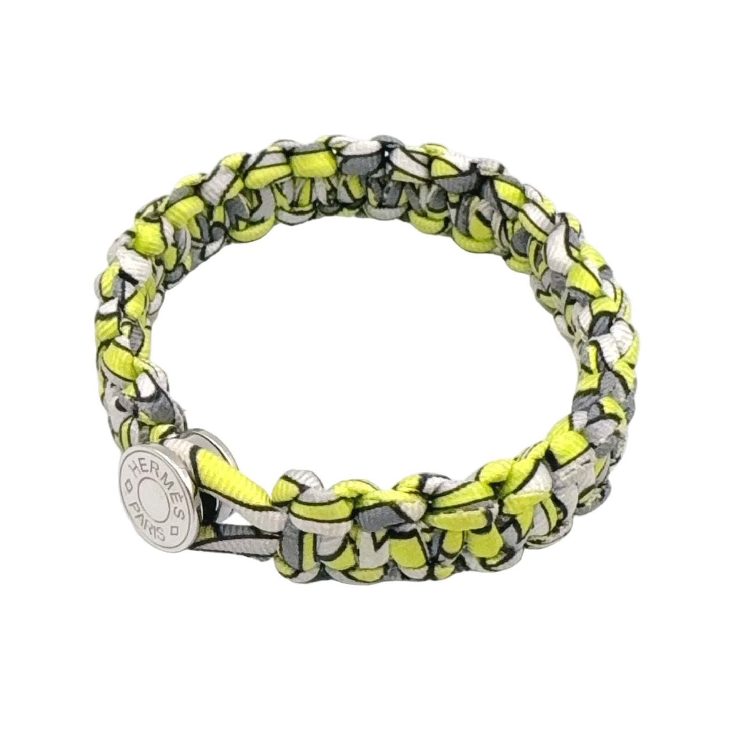 Hermes Series Kid Silk Metal Yellow Gray White Bracelet Silver — view 2