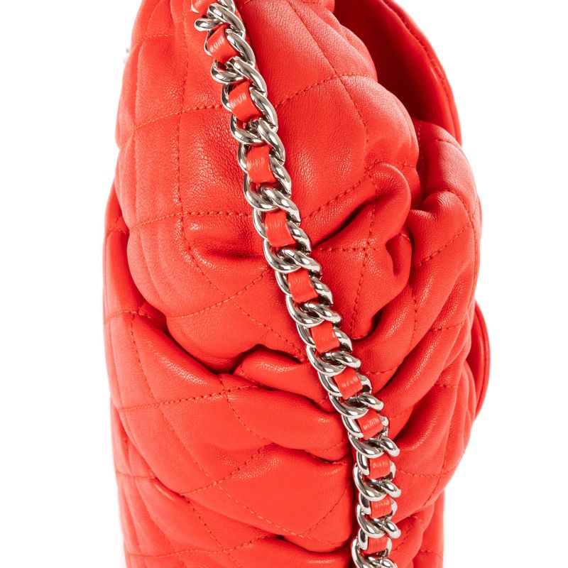 Chanel Chain Round Red Calfskin Leather A