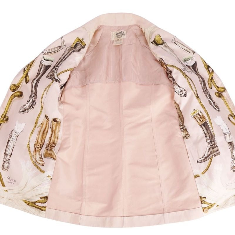 Hermes Set Suit Skirt Cot Vintage — view 8