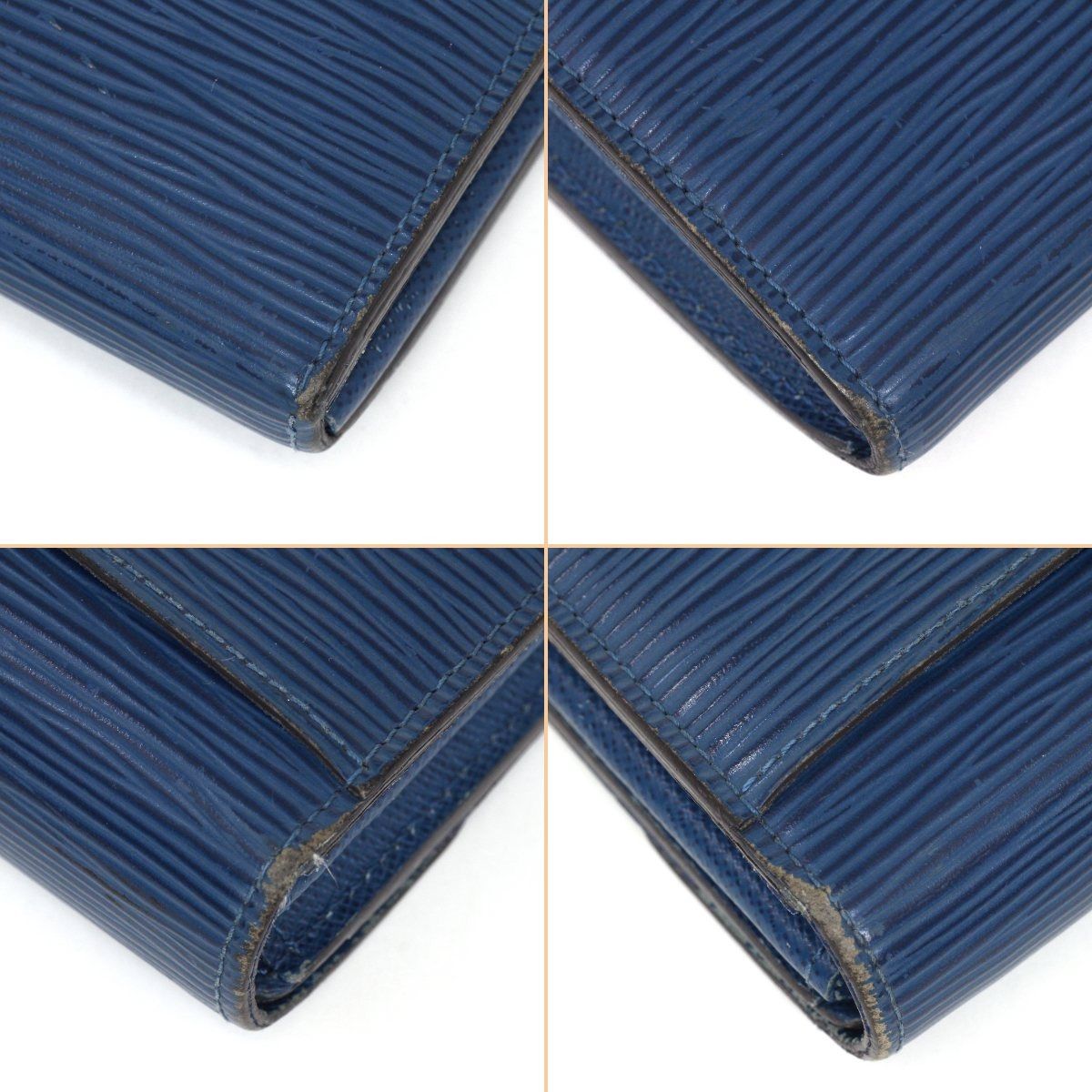Louis Vuitton Epi Portefeuille Sara Bifold Long Wallet M60585 Andigo Blue