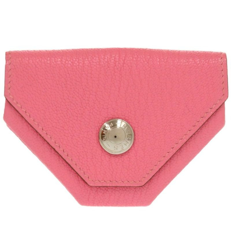 Hermes le Van Cattle Chevre Pink Engraved 0449 Coin Case