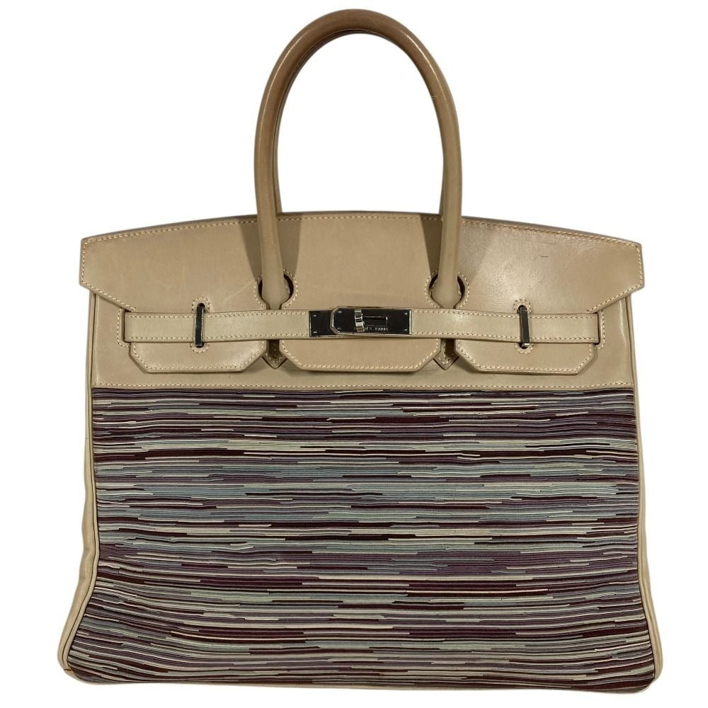Hermes Handbag Birkin 35 Leather White Multicolor