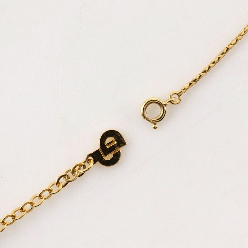 [dior] Christian Dior Gold Plated X Faux Pearl X Rhinestone Ladies 5g Necklace