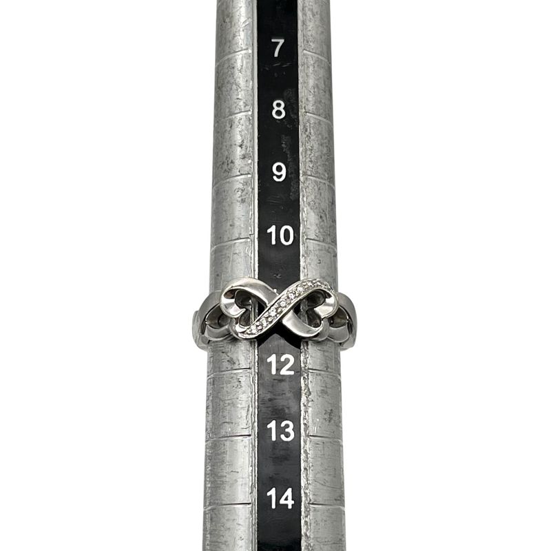 Tiffany & Co Ring - 18K Diamond Double Rubbing Heart With Diamonds