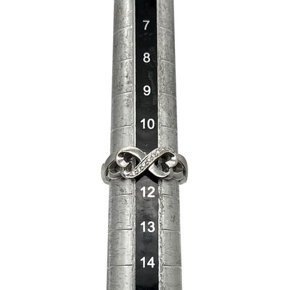 Tiffany & Co Ring - 18K Diamond Double Rubbing Heart With Diamonds
