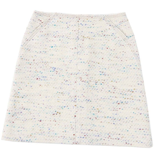 Chanel Vintage 03 C Tweed Trapezoid Skirt With Coco Mark Plate