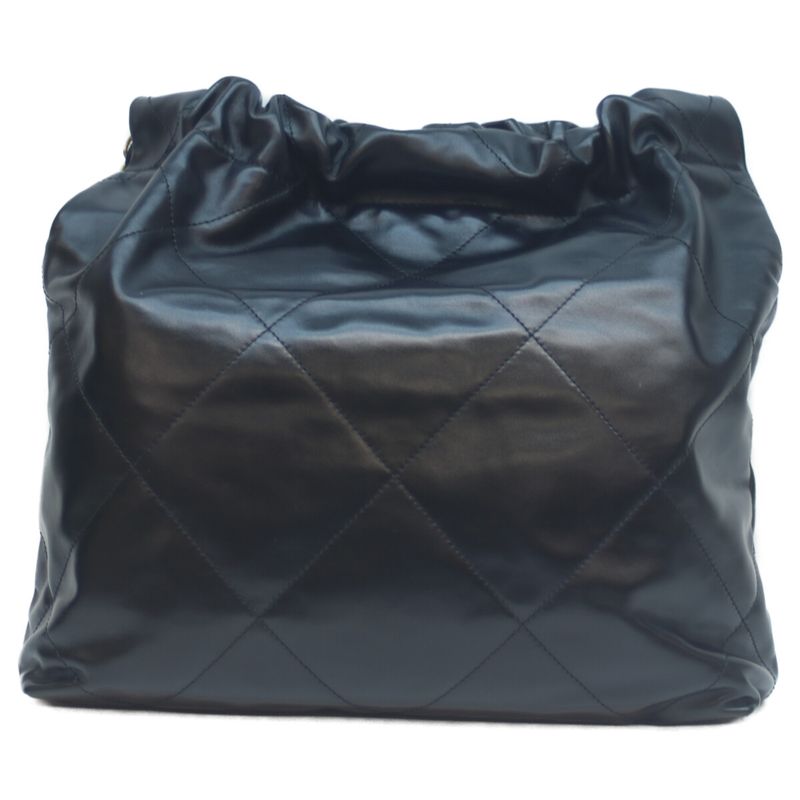 Chanel Black Ghardware Shiny Calf Chanel 22 Small Shoulder Bag Handbag Chain