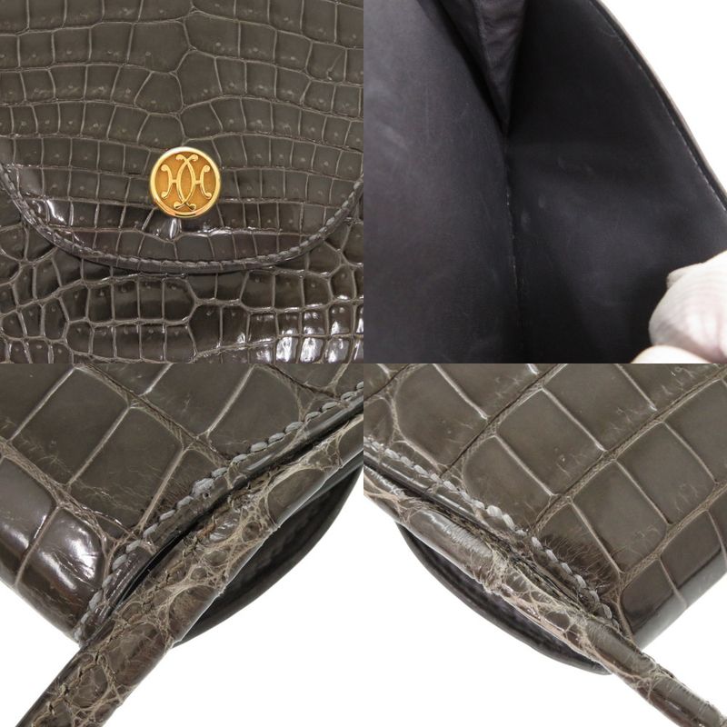 Hermes Paula Porosas Grayish Gold Hardware Shoulder Bag 1143 Hermes