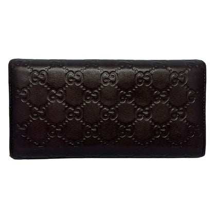 Gucci Long Wallet Lovely 251861 Dark Brown And Gold Leather