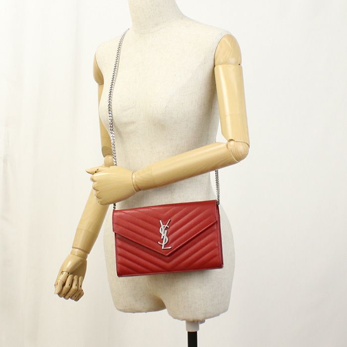 Saint Laurent Classic Cassandra Sl90027 Chain Wallet Calf Classic Chain Wallet