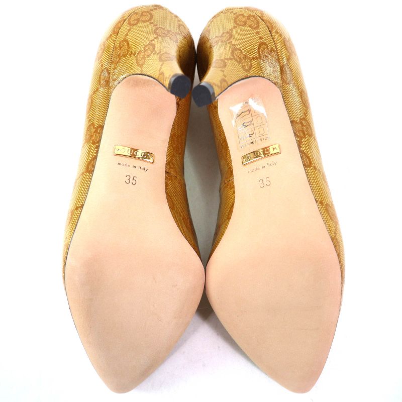 Gucci×adidas Gucci×adidas 712221 Trefoil Logo Pointed Toe GG Crystal Pumps In