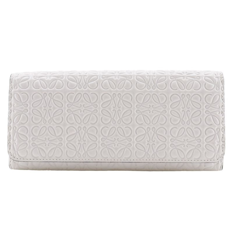 Loewe Repeat Anagram Leather White Unisex Long Wallet