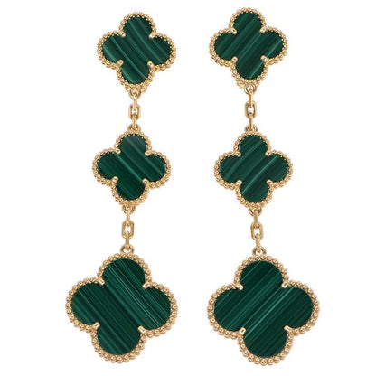 Van Cleef & Arpels Magic Alhambra 3 Motif Vcaro2 Ag00 Earrings 750 YG 18K