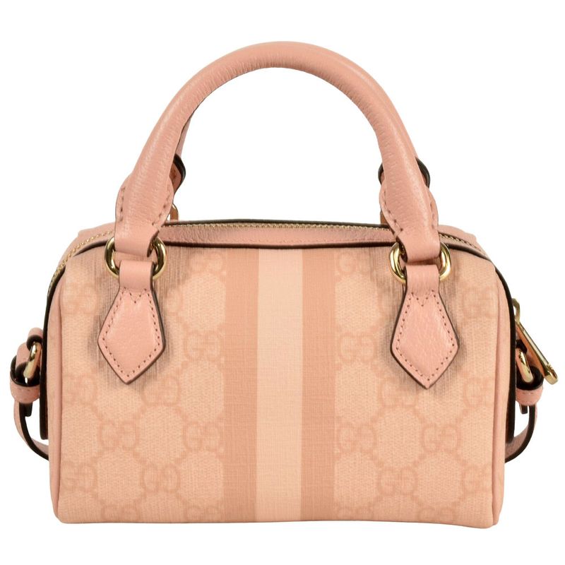 Gucci Ophidia Super Mini Handbag GG Supreme Canvas 781490 Pink Shoulder Bag