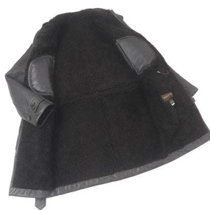 Louis Vuitton 100% Sheepskin Long Length Mouton Coat Brown 46 Made In France