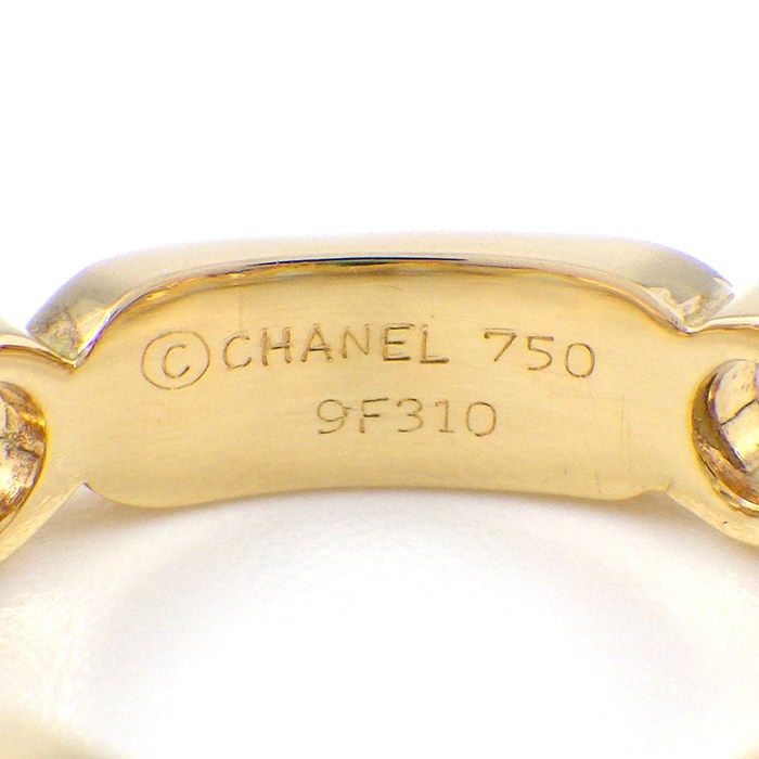 Chanel Ring Coco 1 Point Emerald 18K Yellow Gold Size 12