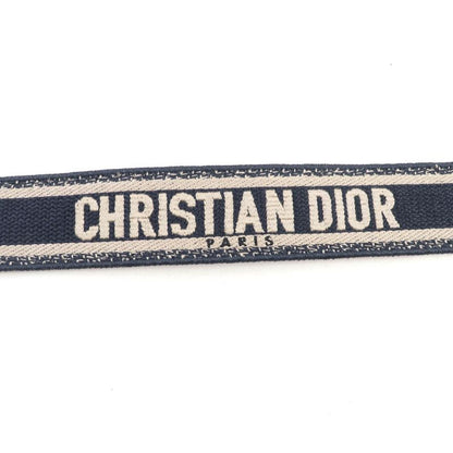 Christian DIOR S8553cbte Canvas Embroidery Logo Design Shoulder Strap Navy