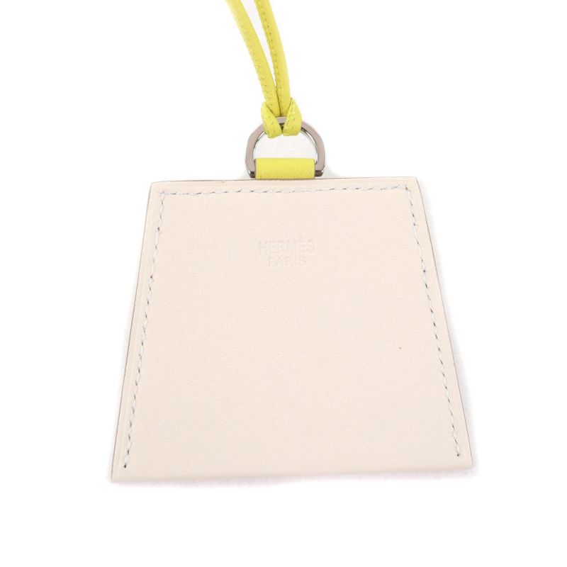 Hermes Monpty Kelly GM Lime Cles Swift Gold Hardware Necklace With Box And