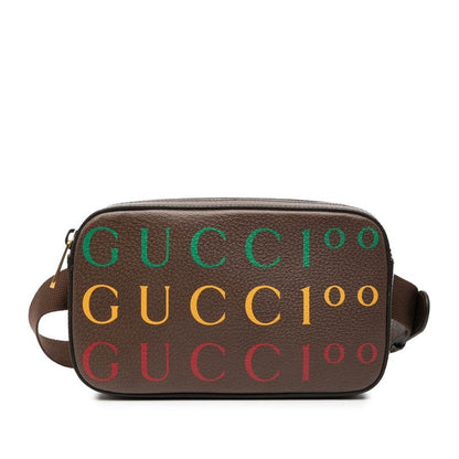 Gucci Anniversary Logo Brown Leather