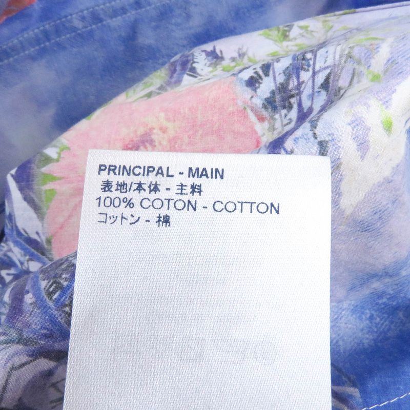 Louis Vuitton His79w Flower LV Logo Cotton Poplin Anorak Pullover Hoodie Blue M