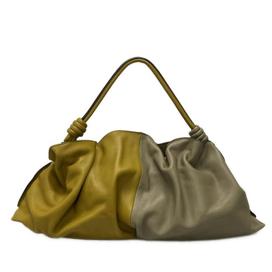 Loewe Tote Bag Flamenco A411fcdx02 Dark Yellow×gray Leather