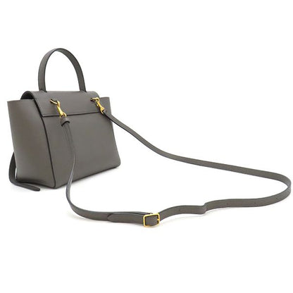 Celine 2way Bag Belt Bag Nano Calf Gray Gold Hardware Handbag Shoulder [storage