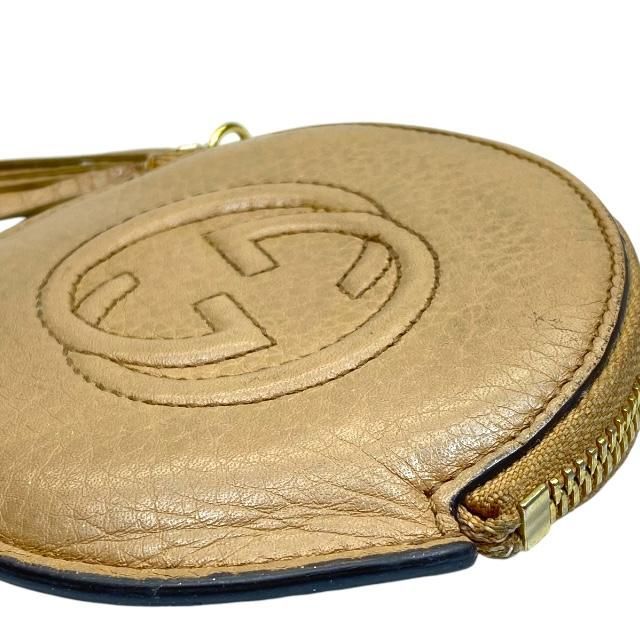 Gucci 337946 Soho Coin Case Coin Purse Mini Wallet Circle Shape Compact Leather