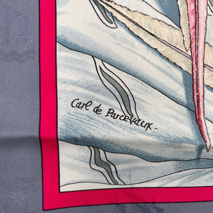 Hermes Scarf Silk Carre 90 Christophe Colomb Decouvre L'amerique 12 Octobre — view 8