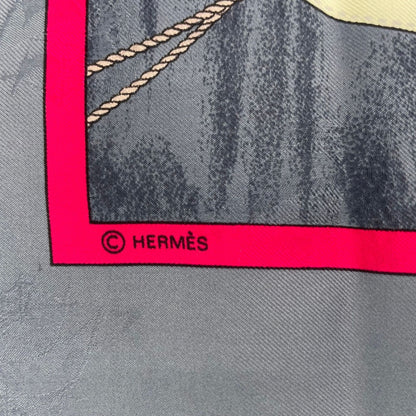 Hermes Scarf Silk Carre 90 Christophe Colomb Decouvre L'amerique 12 Octobre — view 9