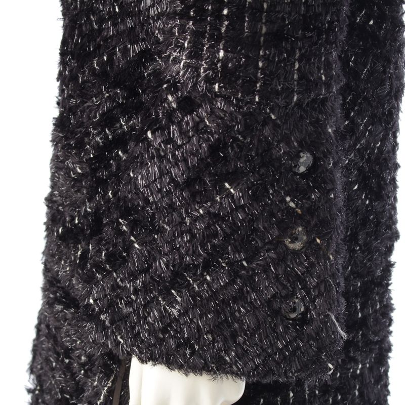 Chanel 13-14aw Wool Nylon Metallic Earth Button A-line Jacket Outerwear P46961